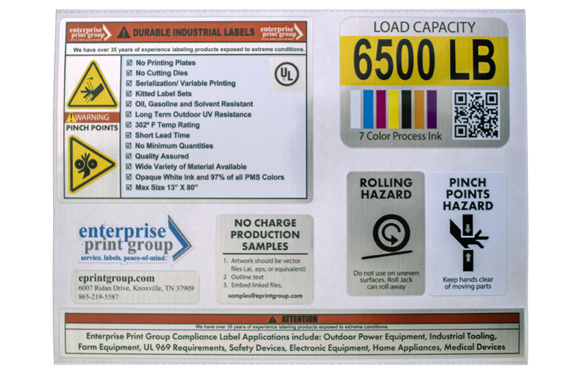 Enterprise Print Group Products - UL Compliant Labels, Print on Demand, Label Kit Sheets & more!